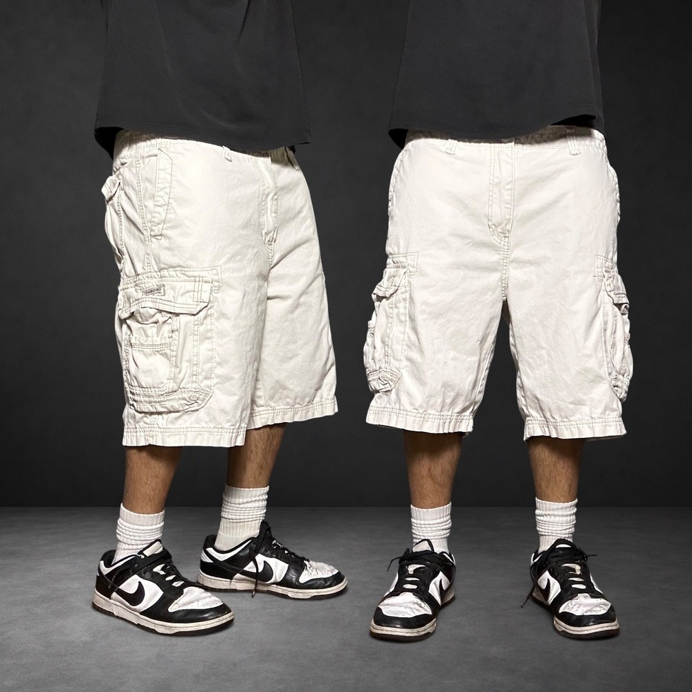 Unionbay Beige Cargo Shorts Baggy Skater Y2K Retro Mens Size 40